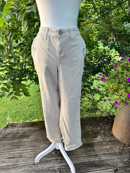 torrid Pants - Torrid Size 16 Beige Crop Pants Stretch Cotton Mid Rise Utility Pocket Casual